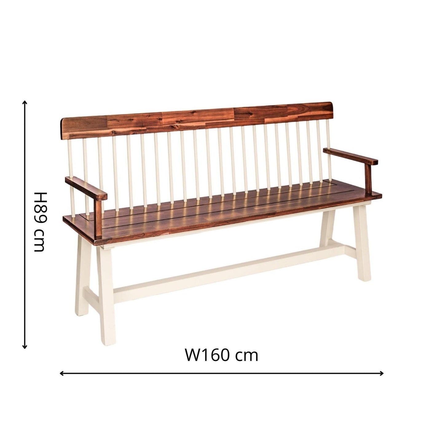 Broadway Acacia Wood Cream Garden Bench by Ivyline