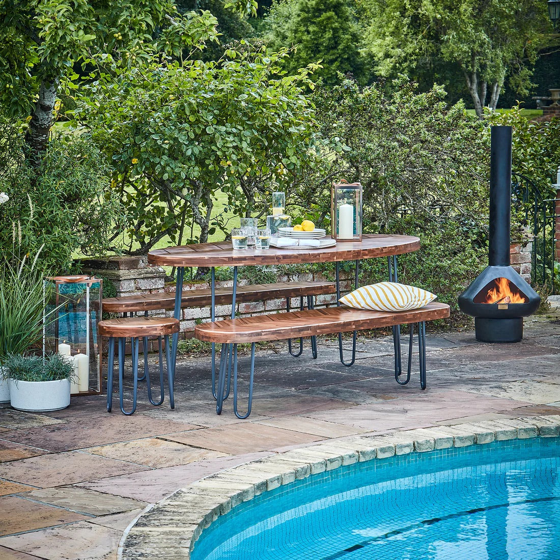 Borough Acacia Wood 5-Piece Garden Furniture Set by Ivyline