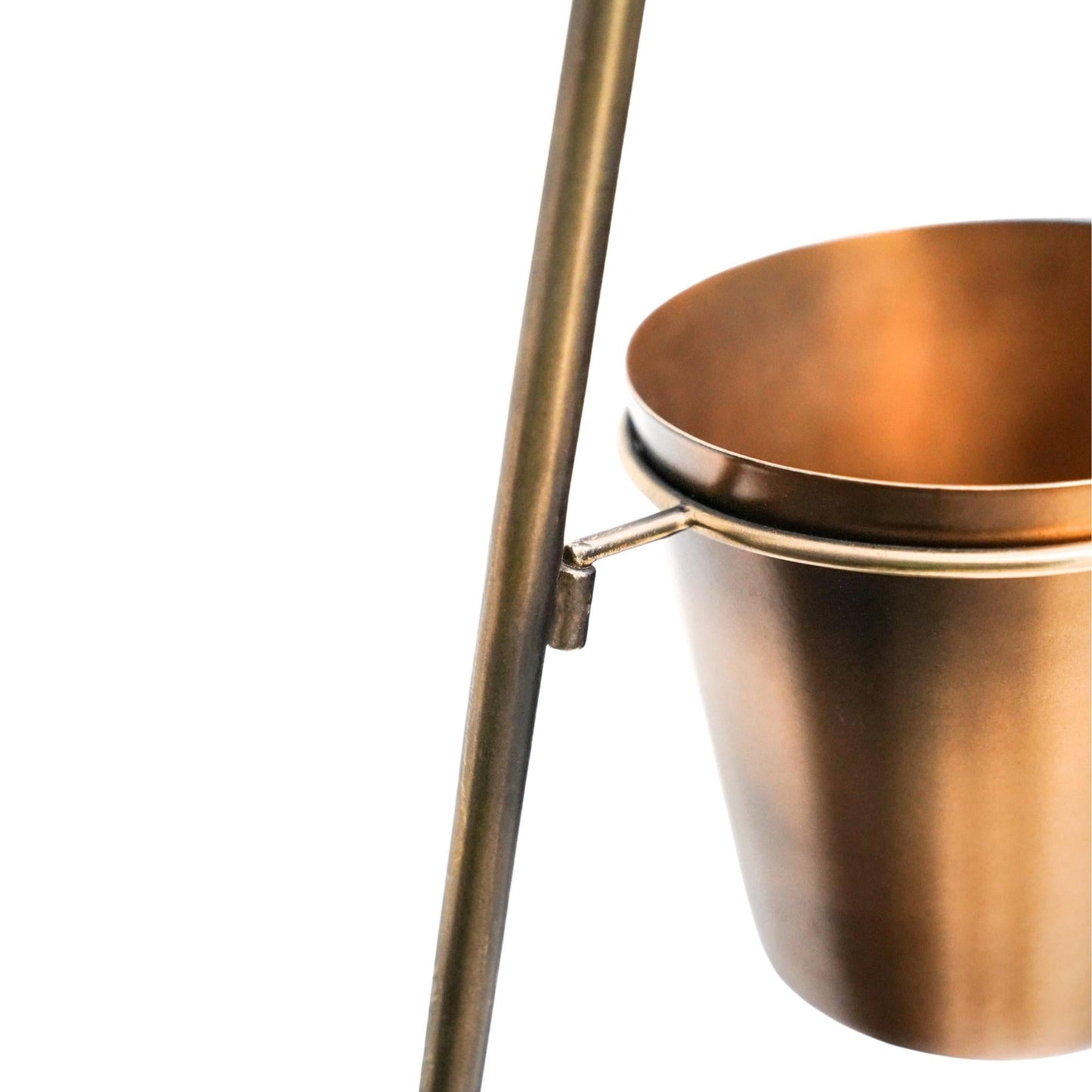 Outdoor Vertical Gold Metal Wall Plant Stand with Planters by Ivyline