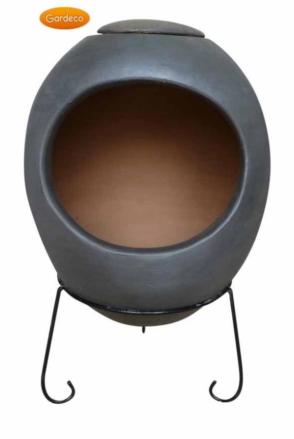 Ellipse Extra-Large Mexican Clay Chiminea by Gardeco
