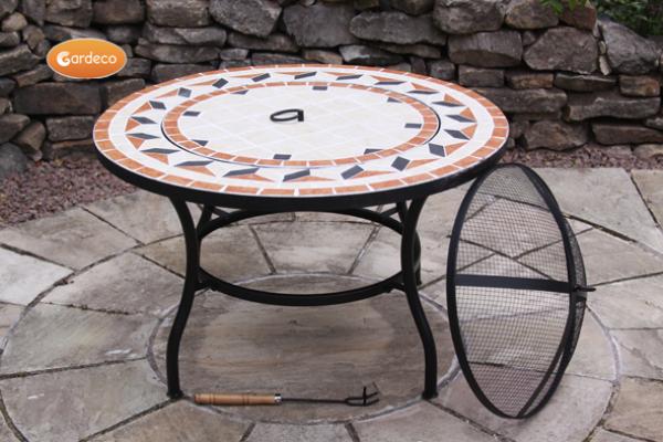 Mosaic Fire Bowl Table BBQ Grill by Gardeco