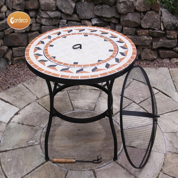 Mosaic Fire Bowl Table BBQ Grill by Gardeco