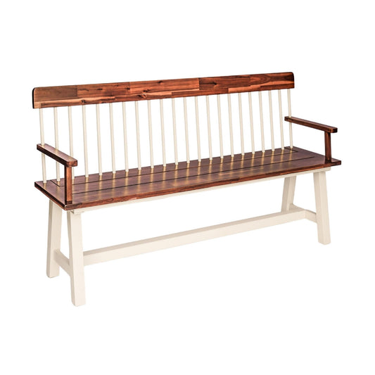 Broadway Acacia Wood Cream Garden Bench by Ivyline