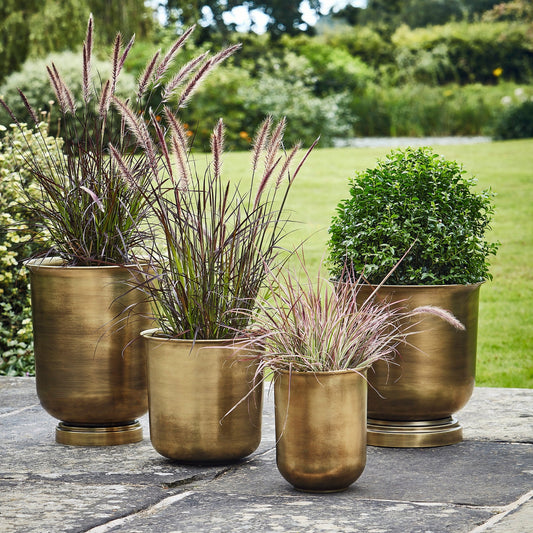 Hampton Antique Bronze Metal Outdoor Planters by Ivyline